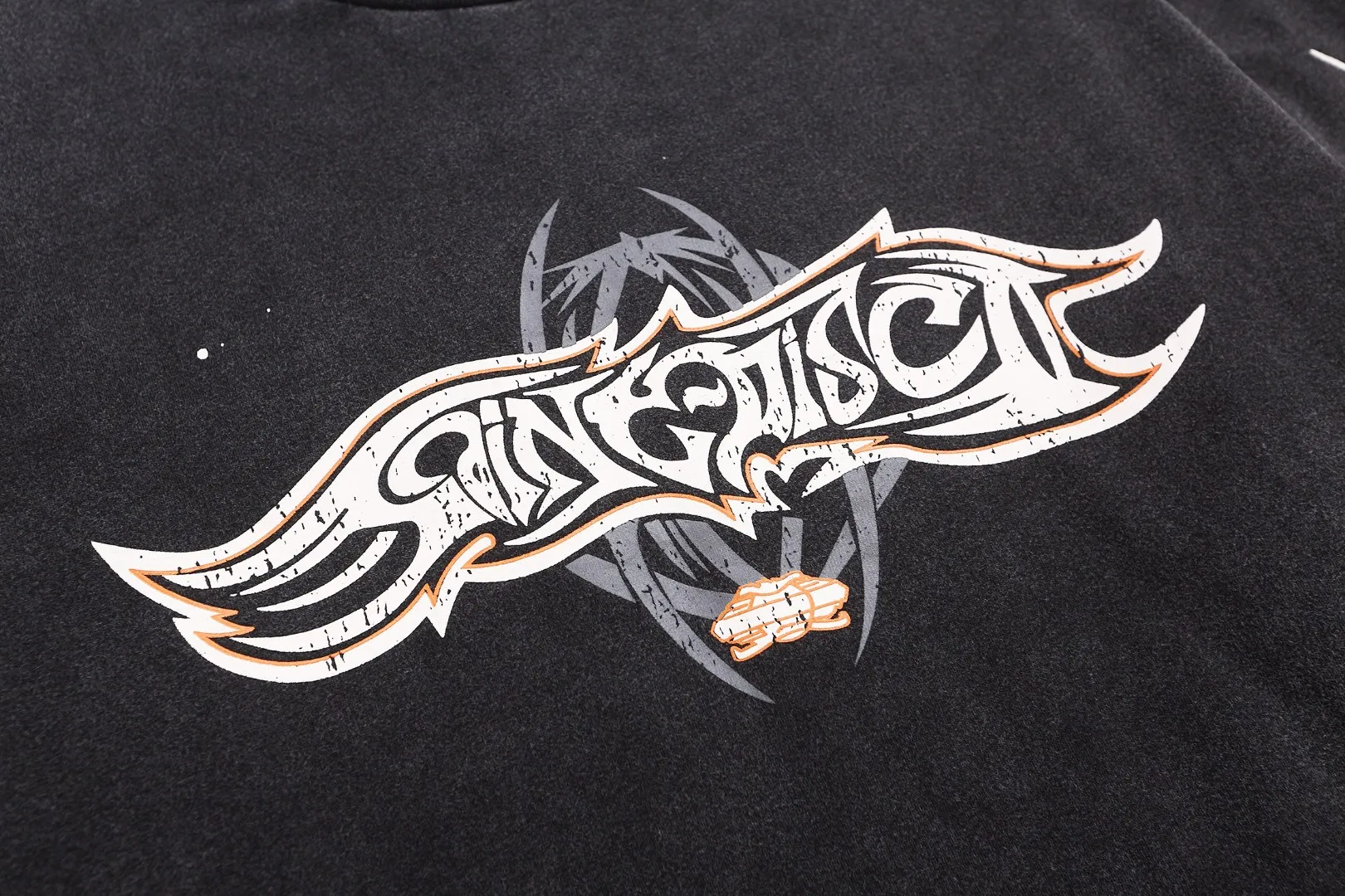 Saint Michael spider web splash ink VTG American high street washed loose long-sleeved base T-shirt Fabric: 260g Style number: SM18 Size: S-M-L-XL Color: Black Price: P156